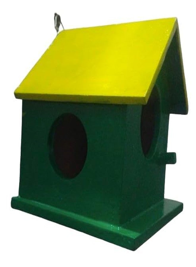 Craft Park Earthenware Hanging Square Bird Bath with Free MDF Ply Wood Bird House Bird Nest for Sparrow - Image 3